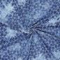 Preview: Stoff Baumwolle Denim Batik Stickerei jeans blau weiß Blusenstoff Kleiderstoff