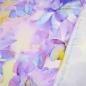 Preview: Stoff Viskose Jersey mit Spring Lotus Blumenmuster Blüten Design pastell multicolor flieder bunt Kleiderstoff Kinderstoff
