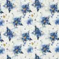 Preview: Stoff Sweatshirtstoff Alpenfleece Abseite mit Batik Sterne Design ecrú melange blau goldgelb bunt Kinderstoff Kleiderstoff Hoodiestoff