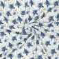 Preview: Stoff Sweatshirtstoff Alpenfleece Abseite mit Batik Sterne Design ecrú melange blau goldgelb bunt Kinderstoff Kleiderstoff Hoodiestoff