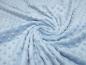Preview: Stoff Flausch Kuschel Fleece Minky mit 3D Bubbels Boppel Punkte Design pastell blau babyblau Kinderstoff Kleiderstoff