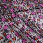 Preview: Fabric chiffon with flowers blossoms abstract design gray pink orange dress fabric blouse fabric