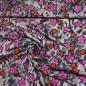 Preview: Fabric chiffon with flowers blossoms abstract design gray pink orange dress fabric blouse fabric