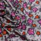 Preview: Fabric chiffon with flowers blossoms abstract design gray pink orange dress fabric blouse fabric