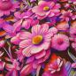 Preview: Stoff Viskose Jersey mit Blumenmuster Blüten Design pink rosa orange bunt Kleiderstoff Kinderstoff