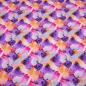Preview: Stoff Baumwolle Jersey Blumen Blüten Design lila orange pink rosa bunt Kleiderstoff Kinderstoff