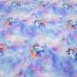 Preview: Fabric cotton jersey unicorn batik sky blue turquoise pink white colorful children's fabric dress fabric