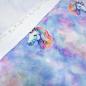 Preview: Fabric cotton jersey unicorn batik sky blue turquoise pink white colorful children's fabric dress fabric