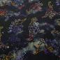Preview: Stoff Baumwolle French Terry Sommersweatshirtstoff Dino Dinosaurier Design schwarz multicolor bunt Kinderstoff Kleiderstoff
