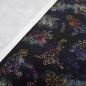 Preview: Stoff Baumwolle French Terry Sommersweatshirtstoff Dino Dinosaurier Design schwarz multicolor bunt Kinderstoff Kleiderstoff