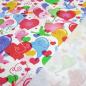Preview: Stoff Baumwolle Jersey mit Herzen Vögel Design weiß multicolor bunt Kinderstoff Kleiderstoff