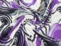 Preview: Fabric jersey fine knit with geometric graphic pattern design white purple black gray brown dress fabric