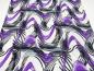 Preview: Fabric jersey fine knit with geometric graphic pattern design white purple black gray brown dress fabric