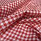 Preview: Stoff 100% Baumwolle Zefir 5 mm Karo rot weiß kariert Kleiderstoff Blusenstoff Dekostoff