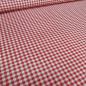 Preview: Stoff 100% Baumwolle Zefir 5 mm Karo rot weiß kariert Kleiderstoff Blusenstoff Dekostoff