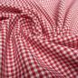 Preview: Stoff 100% Baumwolle 2 mm Zefir Karo rot weiß kariert Kleidestoff Blusenstoff Dekostoff​