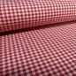 Preview: Stoff 100% Baumwolle 2 mm Zefir Karo rot weiß kariert Kleidestoff Blusenstoff Dekostoff​