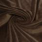 Preview: Stoff Nicki Velour Samt stretchig uni schoko braun Kleiderstoff Kinderstoff Babystoff Pyjamastoff
