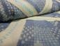 Preview: Stoff Blusenstoff Chiffon Abstrakt Patchwork Bestickung blau ecrú Kleiderstoff