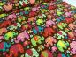 Preview: Stoff Baumwolle Jersey Elefanten Blumen Herzen braun bunt Kinderstoff Kleiderstoff