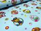 Preview: Fabric cotton jersey with license print Paw Patrol light blue colorful children's fabric dress fabric