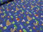 Preview: Cotton jersey deer foxes bears rabbits design blue colorful children's fabric dress fabric