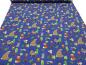 Preview: Cotton jersey deer foxes bears rabbits design blue colorful children's fabric dress fabric
