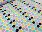 Preview: Fabric cotton jersey dots dots white turquoise pink yellow gray black dress fabric children's fabric