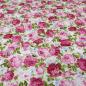 Preview: Stoff Baumwolle Popeline Rosen Blumen Design pink rosa grün blau weiß Kleiderstoff Blusenstoff Dekostoff