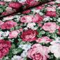 Preview: Stoff Baumwolle Popeline Blusenstoff mit Rosen Blumen Design rot rosa oliv blau schwarz weiß Kleiderstoff Dekostoff