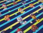 Preview: Fabric cotton jersey license print Paw Patrol dark blue colorful striped children's fabric dress fabric