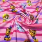 Preview: Fabric cotton jersey license print Paw Patrol pink colorful striped children's fabric dress fabric