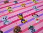 Preview: Stoff Baumwolle Jersey Lizenzdruck Paw Patrol rosa pink bunt gestreift Kinderstoff Kleiderstoff
