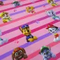 Preview: Fabric cotton jersey license print Paw Patrol pink colorful striped children's fabric dress fabric