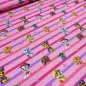 Preview: Fabric cotton jersey license print Paw Patrol pink colorful striped children's fabric dress fabric