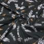 Preview: Stoff Baumwolle Jersey Lizenzdruck Harry Potter Eule Hedwig anthrazit braun weiß Kinderstoff Kleiderstoff