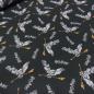 Preview: Stoff Baumwolle Jersey Lizenzdruck Harry Potter Eule Hedwig anthrazit braun weiß Kinderstoff Kleiderstoff