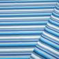 Preview: Fabric cotton jersey with colorful stripes design blue turquoise white gray colorful stripes dress fabric children's fabric