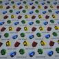 Preview: Fabric cotton French Terry Harry Potter Hogwarts crest design gray melange blue green red yellow black licensed fabric children's fabric dress fabric