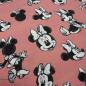 Preview: Fabric cotton jersey Disney Minnie Mouse retro design dusky pink black white license fabric children's clothing fabric