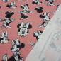 Preview: Fabric cotton jersey Disney Minnie Mouse retro design dusky pink black white license fabric children's clothing fabric