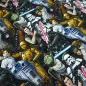 Preview: Stoff Baumwolle Jersey mit Star Wars 2 Comic Figuren Design schwarz weiß bunt Kinderstoff Kleiderstoff