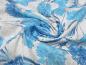 Preview: Fabric cotton perforated embroidery with floral pattern design white turquoise blue dress fabric blouse fabric