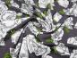 Preview: Stoff Viskose Jersey Blumen Rosen Design weiß taupé grün geblümt Kleiderstoff