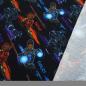 Preview: Stoff Baumwolle Jersey Marvel Black Panther Okoye Shuri Design schwarz rot blau lila orange bunt Kinderstoff Kleiderstoff Lizenzstoff