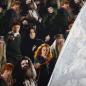 Preview: Fabric cotton jersey license print Harry Potter Hermione Ron black colorful children's fabric dress fabric