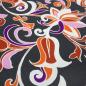 Preview: Stoff Viskose Jersey Blumenmuster Design grau orange lila rosa weiß Kleiderstoff