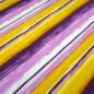 Preview: Fabric viscose jersey with colorful stripe design yellow purple lilac white striped dress fabric children's fabric