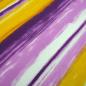 Preview: Fabric viscose jersey with colorful stripe design yellow purple lilac white striped dress fabric children's fabric