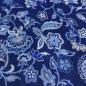 Preview: Stoff Yoryu Chiffon Crinkle Blumenmuster Design blau royalblau weiss Blusenstoff Kleiderstoff